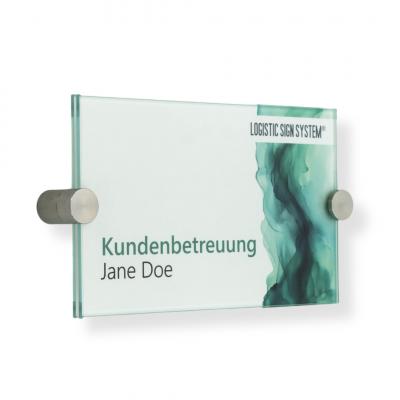 Türschild VITRUM K , Glasschild, Büroschild, Doppelglasschild